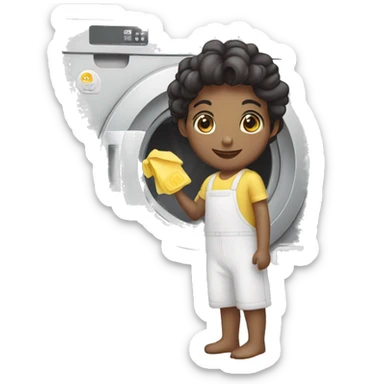 Pessoas usando Lavanderia self-service  sticker