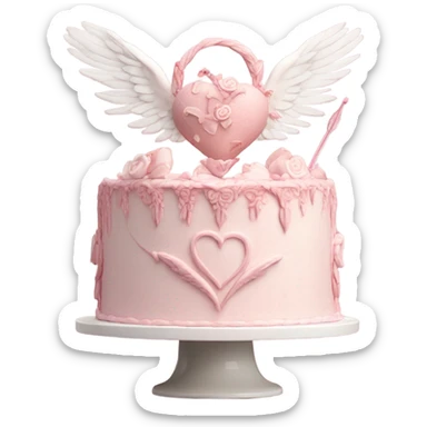 Realistic Photo of cupid cake sticker