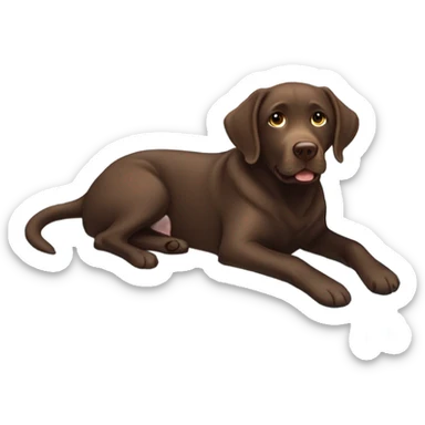 Chocolate lab sitting on ice sticker