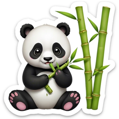 Panda eating bamboo  sticker