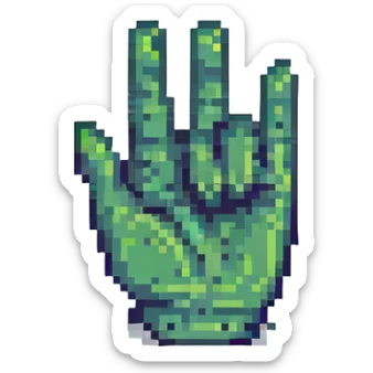 hand making rude gesture, classic 8-bit pixel art style, no text sticker
