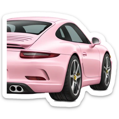 Back view Light pink porshe car sticker