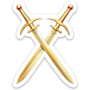 gold crossed swords sticker