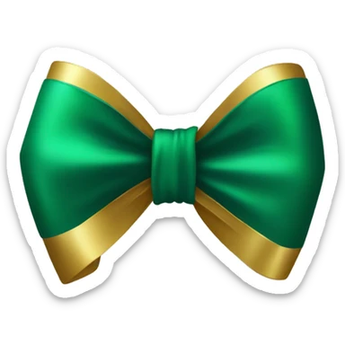 Emerald green and gold bow sticker
