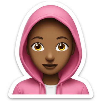 girl with hoddie pink  sticker