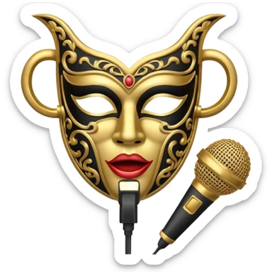 theater mask and microphone sticker