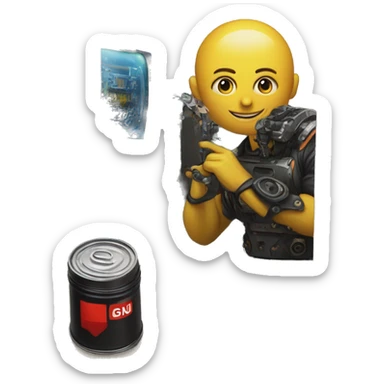 GPU card and oil painting side by side sticker