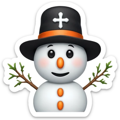 Cross eye snowman sticker