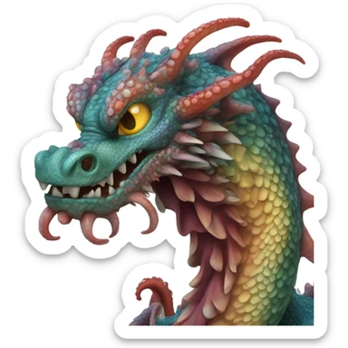 Mighty dragon combined with octo sticker