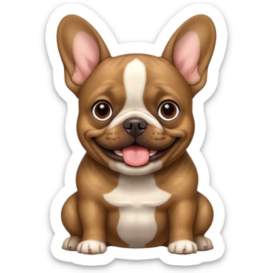 brindle french bulldog smiling sticker