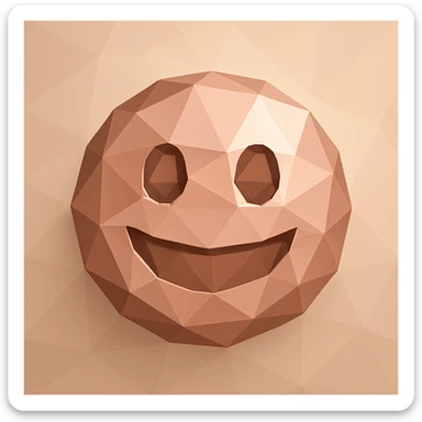 rose gold emoji, polygonal style, geometric facets sticker