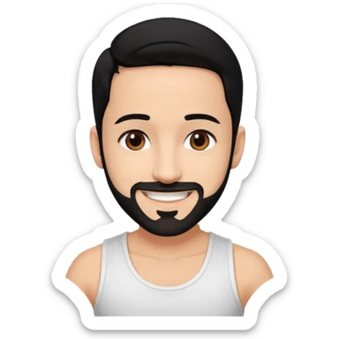 AJ McLean brown eyes, black hair, white tank top sticker