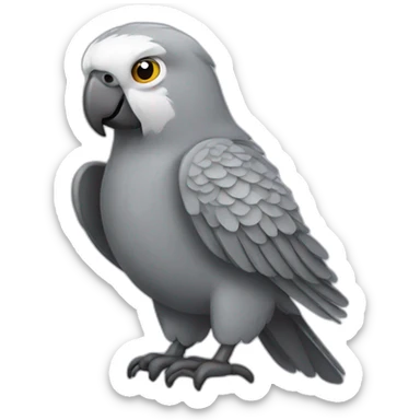 Gray parrot sticker