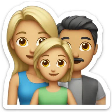 Family with 3 adults sticker