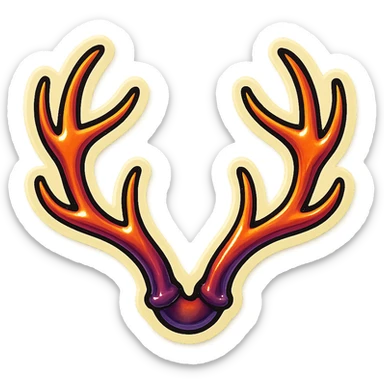 Pair of antlers sticker