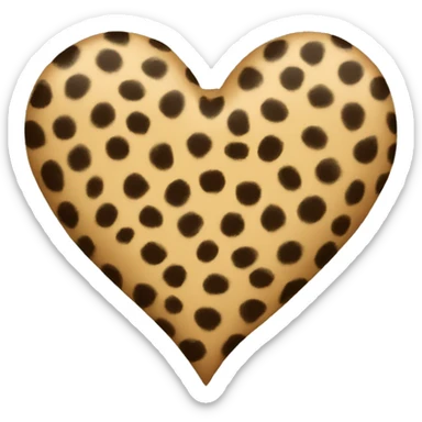 Cheetah print heart sticker