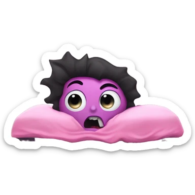 Pink vampire waking up from a pink coffin sticker