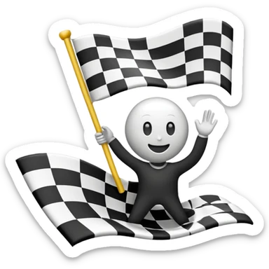 finish line with checkered flag sticker