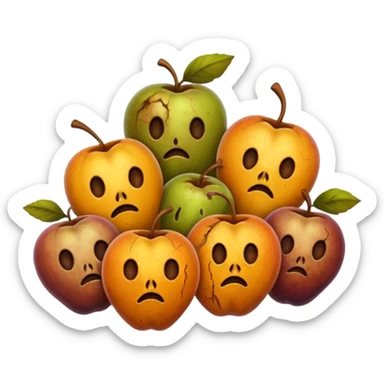 small pile of rotten fruits sticker