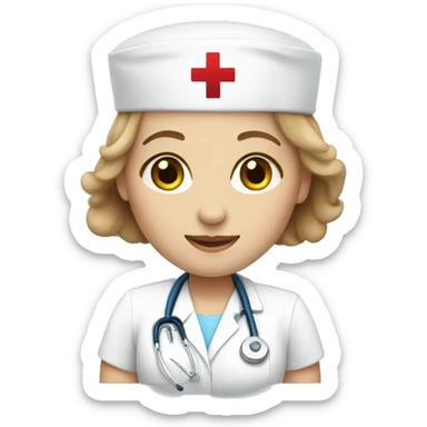 Blue eyes light brown hair nurse  sticker