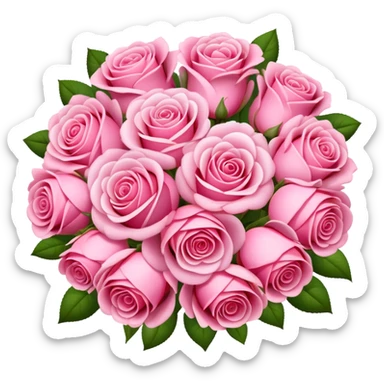 Huge pink flower bouquet with different flowers and pink tones and roses sticker