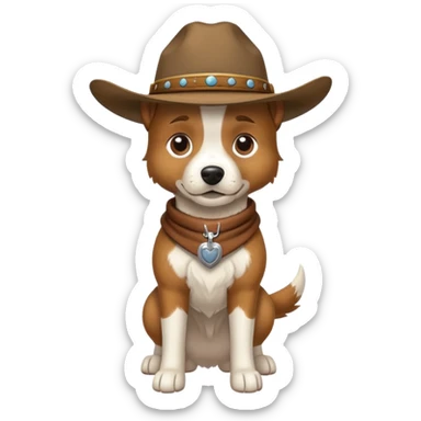 Cowboy dog sticker