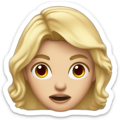 very very angry mother blond hair with red eyes sticker