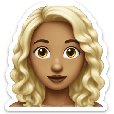 Una chica con cabello largo pelirroja y ojos verdes abrazada de su perrita peluda de color negro  sticker