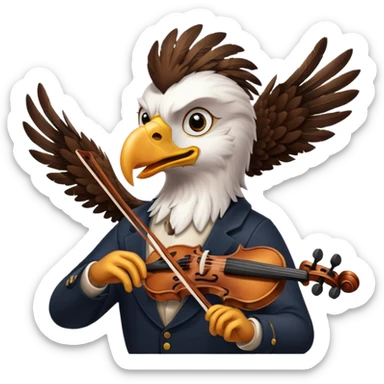 Eagle playing playing violin sticker