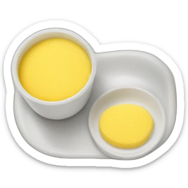 milk glass accompanied with polenta sticker
