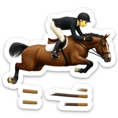 Horse jumping an oxer sticker