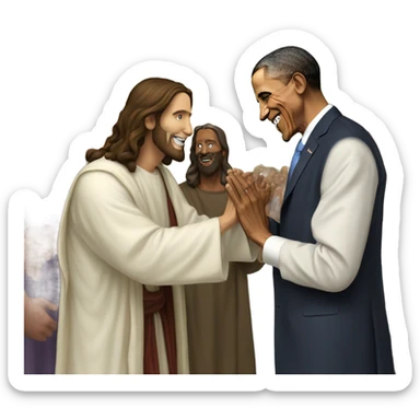 Jesus blessing Obama sticker