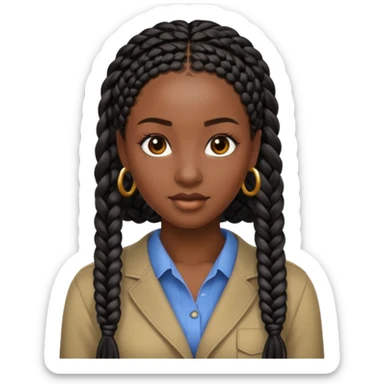 Quero uma mulher negra de tranças box braids sticker