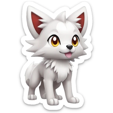 Kawaii Chibi Poochyena-Lycanroc-Pokémon Full Body sticker