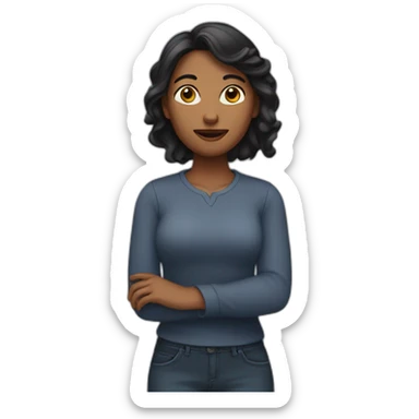 femme a genoux sticker