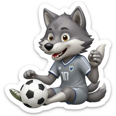wolf which is playing fifa sticker