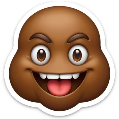 killer poop emoji with a menacing grin sticker