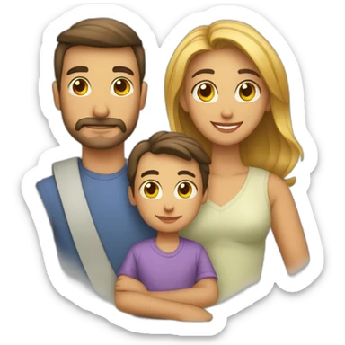 familia mama papa hijo hombre hija mujer sticker