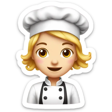 Cute chef girl pink sticker