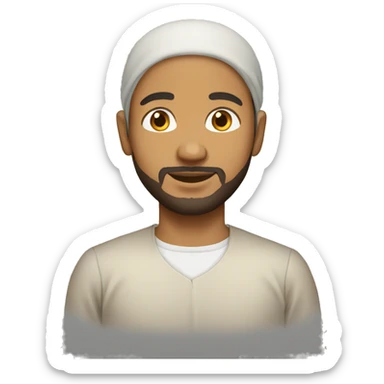 light skin Muslim man sticker