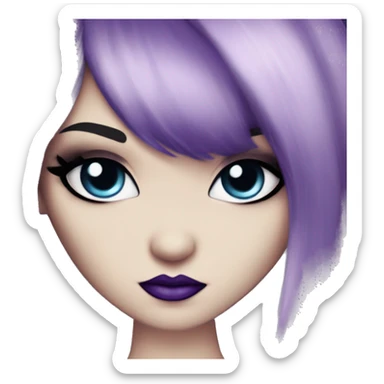 Elissabat-vampire-monsterhigh-goth-romantic-bangs-hair-purple-black-blue eyes sticker