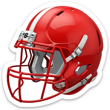 in a shade of red college football helmets sticker