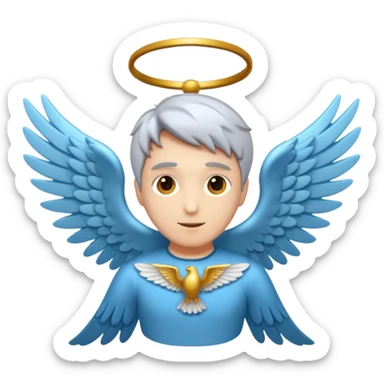 Persona sin pelo con alas volando sticker