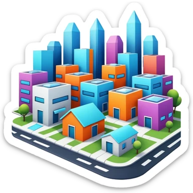 futuristic neighborhood sticker