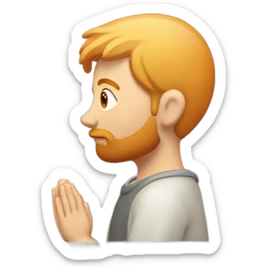 man with orange beard and short blond hair as he praying  sticker