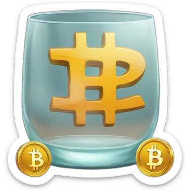 Bitcoin in glass sticker