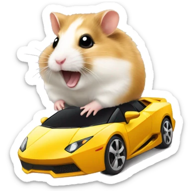 hamster on lambo sticker