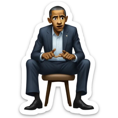 Barack Obama scolding his son sticker