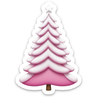 pink and white christmas tree sticker