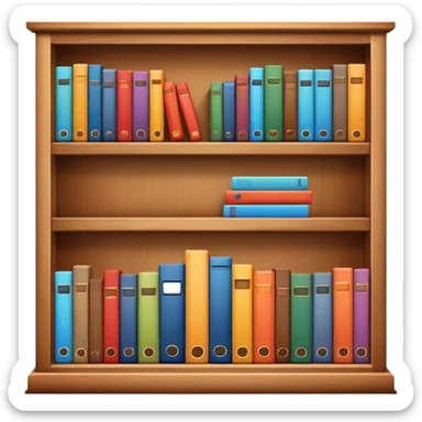 bookshelf 4 colors ios icon style sticker